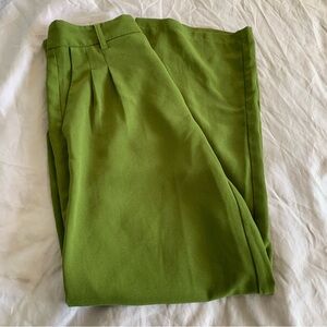 Forever 21 Olive Green Pleated Dress Pants Small Light Office Casual Classic